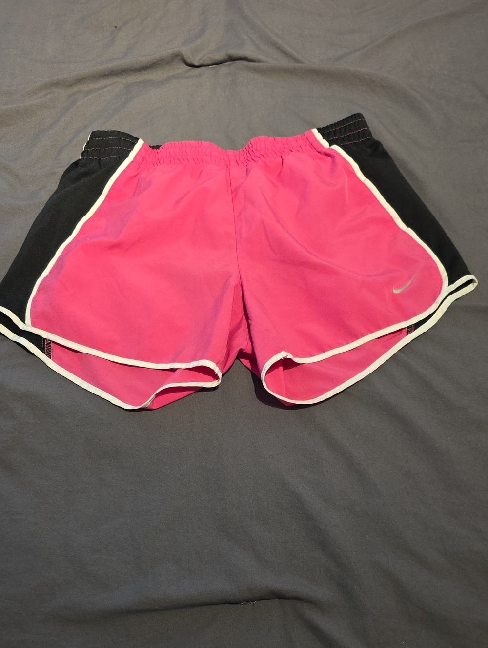 Nike Women's Pink Athletic Shorts with Black Panels